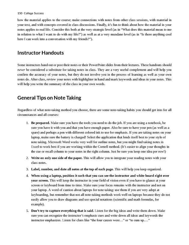 College Success - New Page