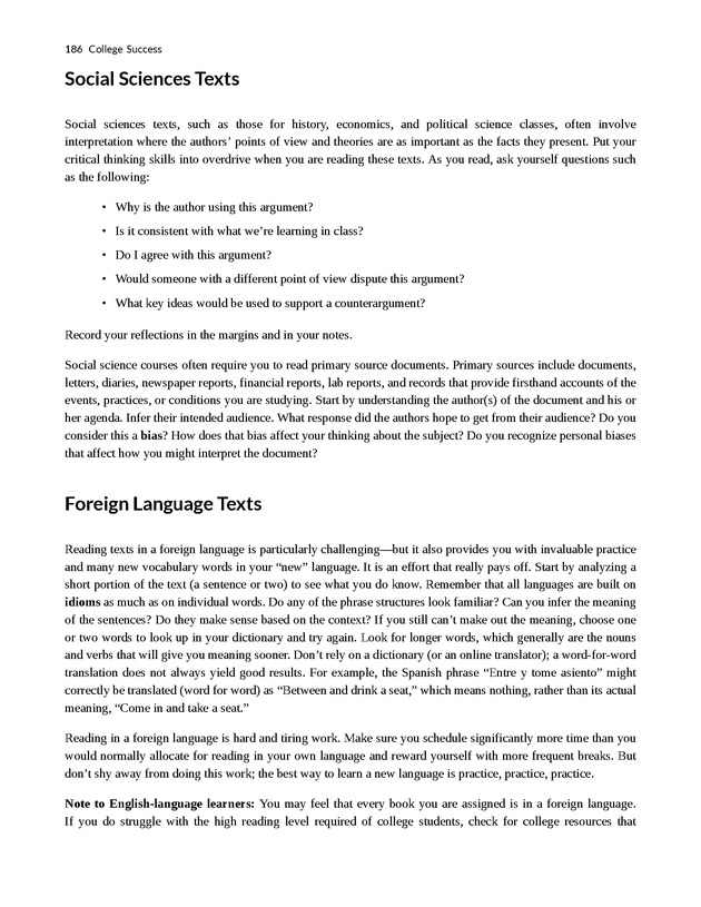 College Success - New Page
