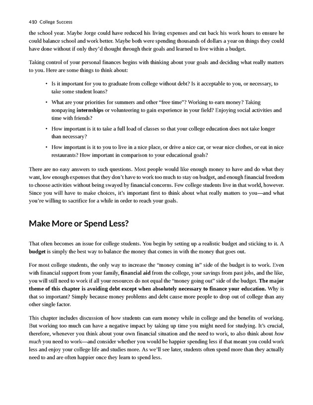 College Success - New Page