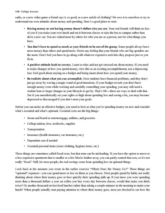 College Success - New Page