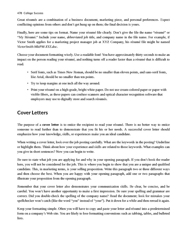College Success - New Page