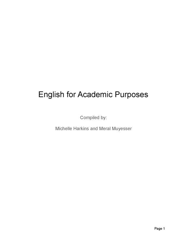English for Academic Purposes - New Page