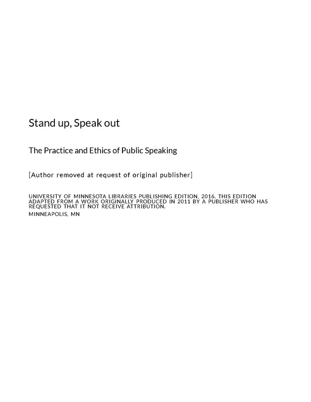 Stand up, Speak out - New Page