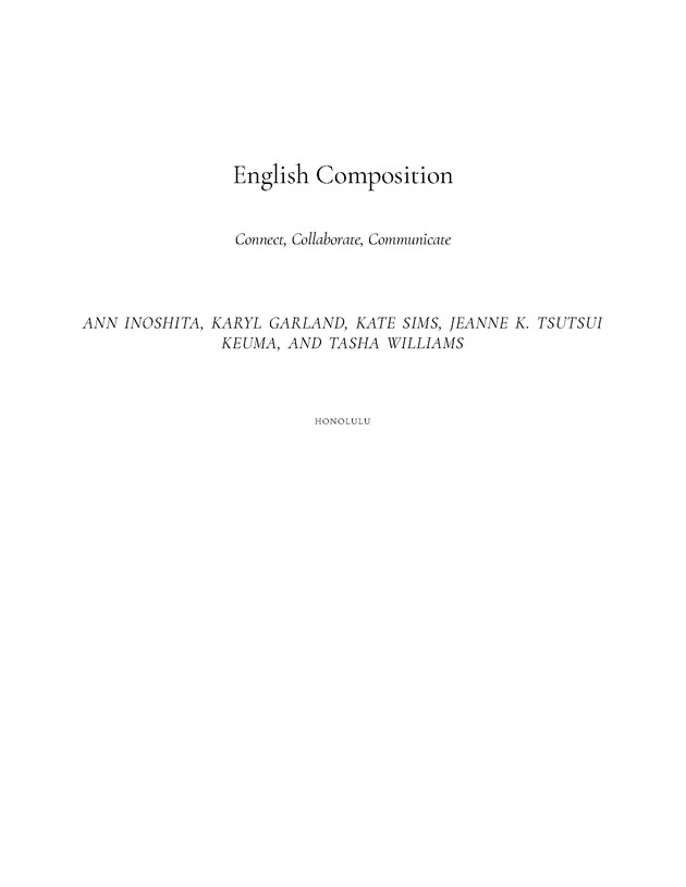 English Composition:Connect, Collaborate, Communicate - New Page