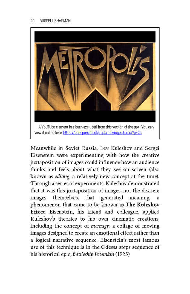 Moving Pictures: An Introduction to Cinema - New Page