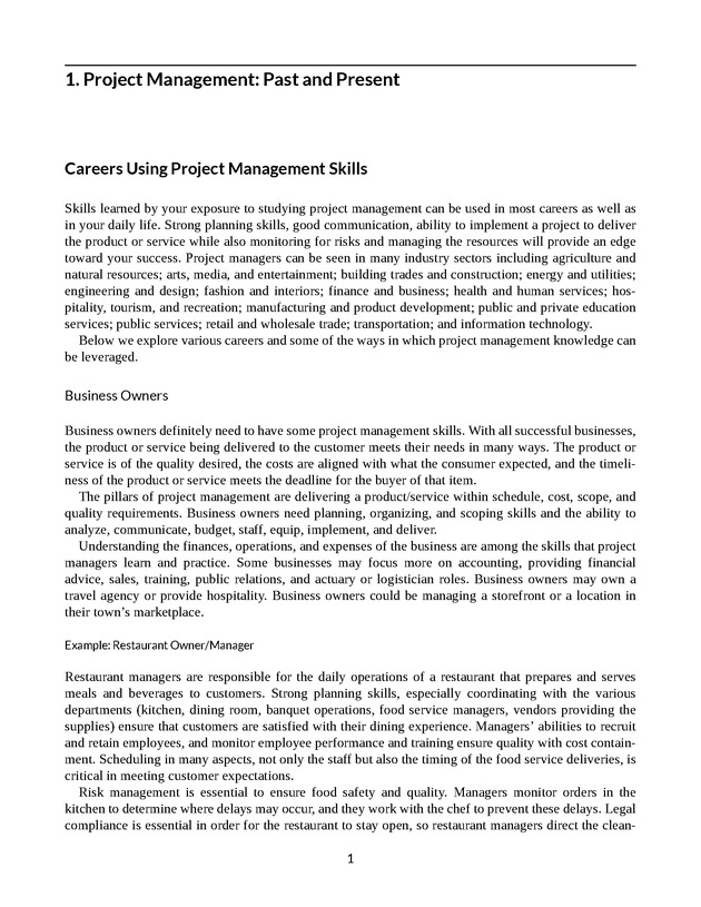 Project Management - New Page