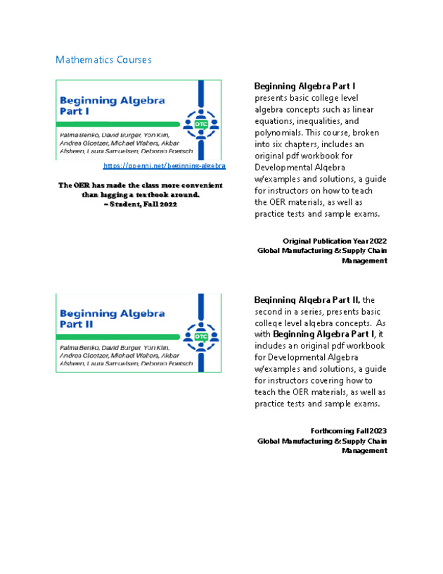 Open Textbook Collaborative Course Catalog - Page 11