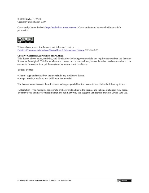 Mostly Harmless Statistics - New Page