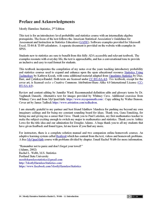 Mostly Harmless Statistics - New Page