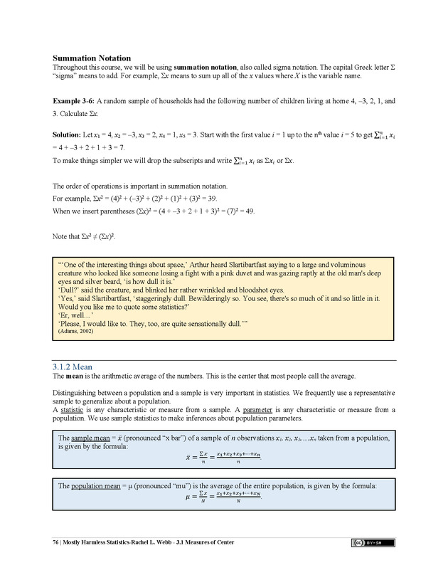 Mostly Harmless Statistics - New Page