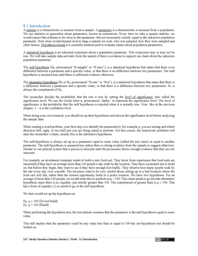Mostly Harmless Statistics - New Page