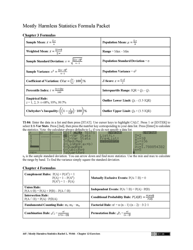 Mostly Harmless Statistics - New Page