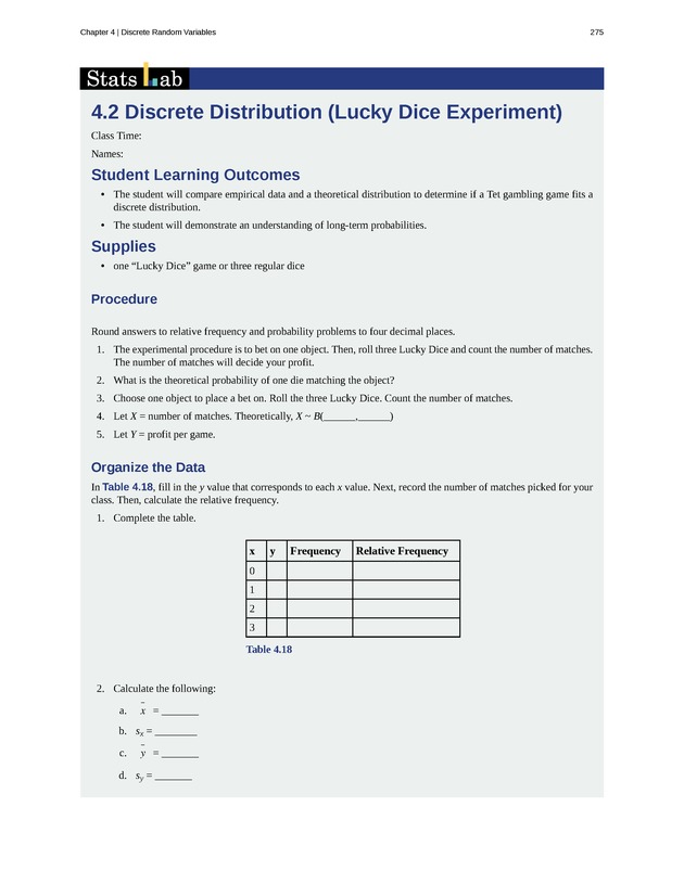 Introductory Statistics - New Page