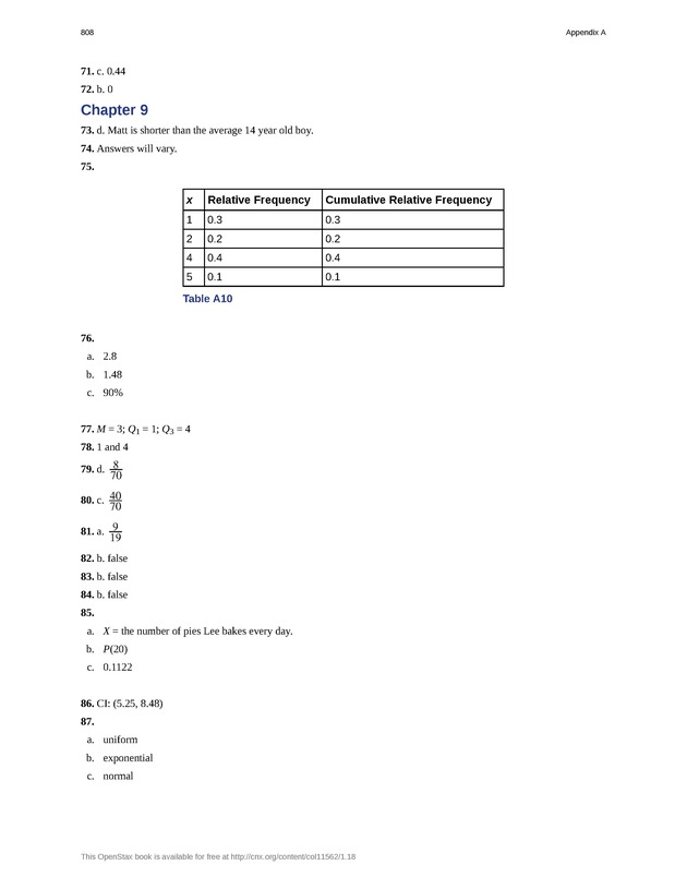 Introductory Statistics - New Page