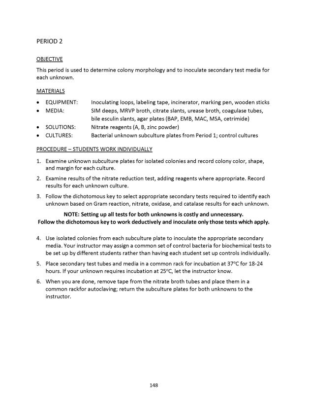 Microbiology Module 10: Bacterial Unknowns - New Page