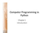 Computer Programming Python Lecture - Introduction (Chapter 1)