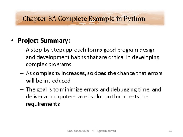 Computer Programming Python Lecture - Complete Example (Ch. 3A) - Slide 16