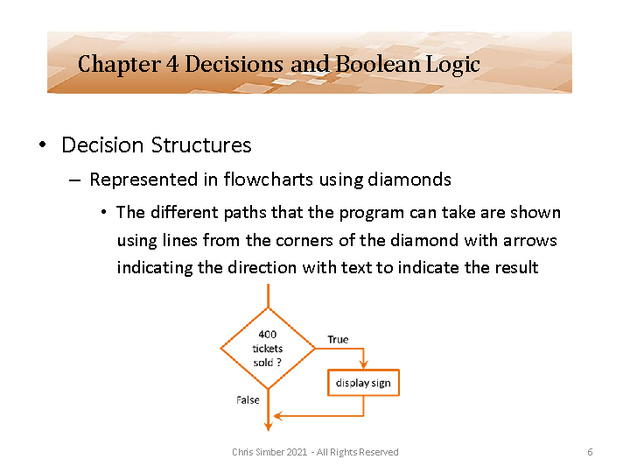 Computer Programming Python Lecture - Decisions and Logic (Ch. 4) - Slide 6