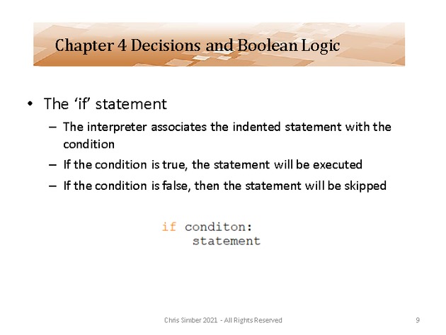 Computer Programming Python Lecture - Decisions and Logic (Ch. 4) - Slide 9