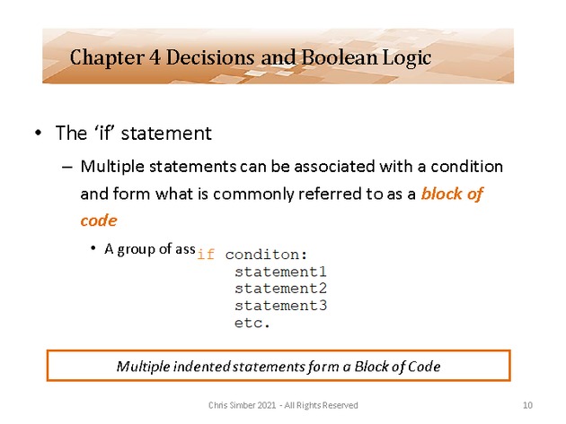 Computer Programming Python Lecture - Decisions and Logic (Ch. 4) - Slide 10