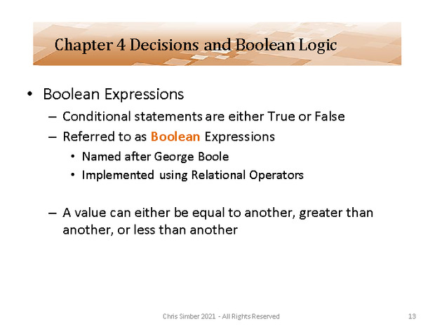 Computer Programming Python Lecture - Decisions and Logic (Ch. 4) - Slide 13