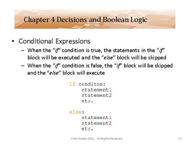 Computer Programming Python Lecture - Decisions and Logic (Ch. 4) - Slide 17