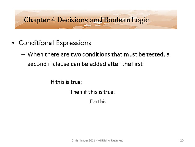 Computer Programming Python Lecture - Decisions and Logic (Ch. 4) - Slide 20