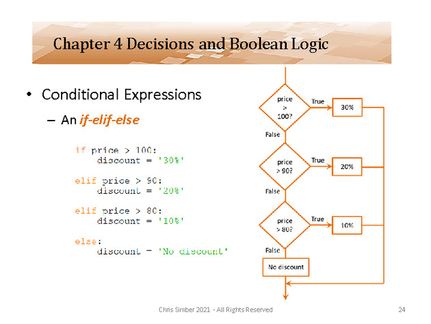 Computer Programming Python Lecture - Decisions and Logic (Ch. 4) - Slide 24
