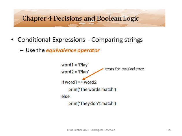Computer Programming Python Lecture - Decisions and Logic (Ch. 4) - Slide 26