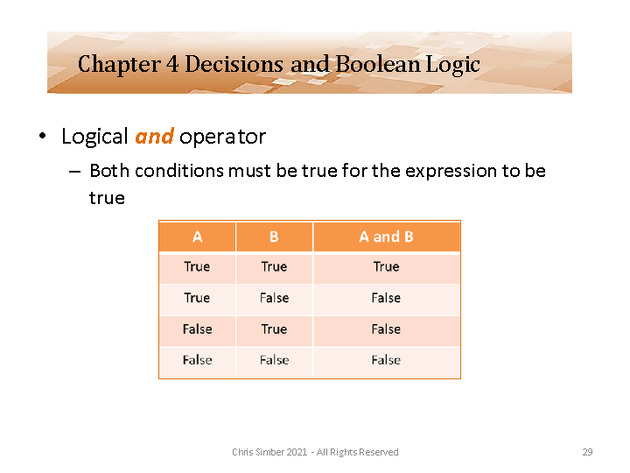 Computer Programming Python Lecture - Decisions and Logic (Ch. 4) - Slide 29