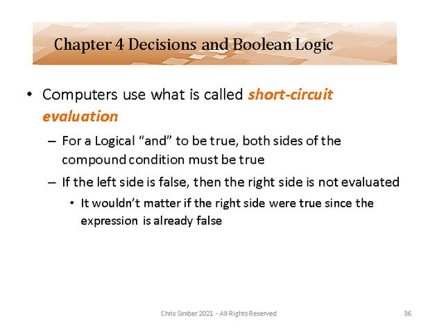 Computer Programming Python Lecture - Decisions and Logic (Ch. 4) - Slide 36