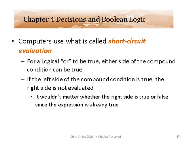 Computer Programming Python Lecture - Decisions and Logic (Ch. 4) - Slide 37