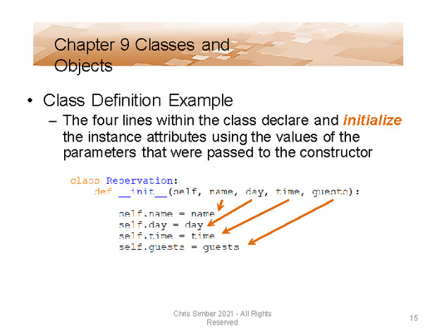 Computer Programming Python Lecture - Classes and Objects (Ch. 9) - Slide 15