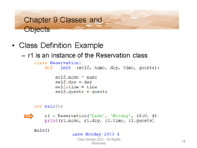 Computer Programming Python Lecture - Classes and Objects (Ch. 9) - Slide 16