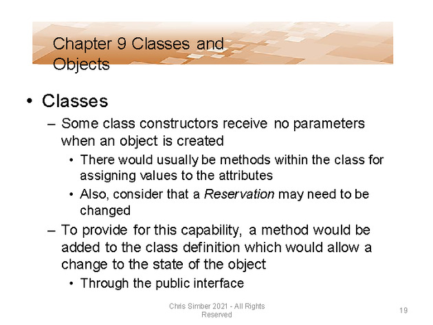 Computer Programming Python Lecture - Classes and Objects (Ch. 9) - Slide 19