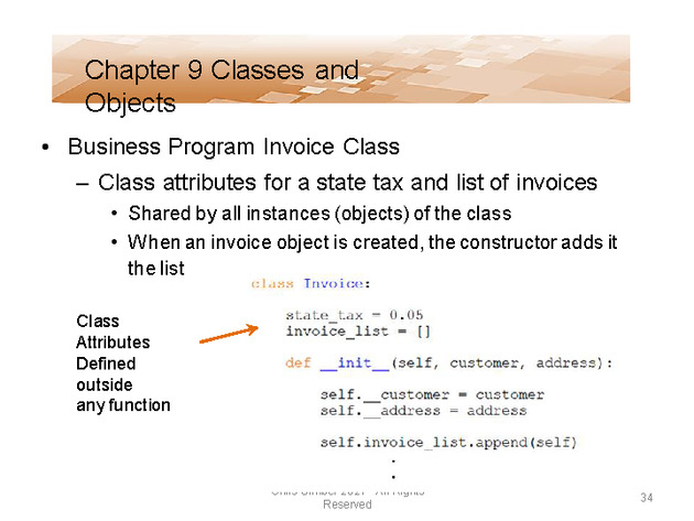 Computer Programming Python Lecture - Classes and Objects (Ch. 9) - Slide 34