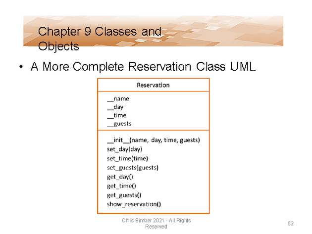 Computer Programming Python Lecture - Classes and Objects (Ch. 9) - Slide 52