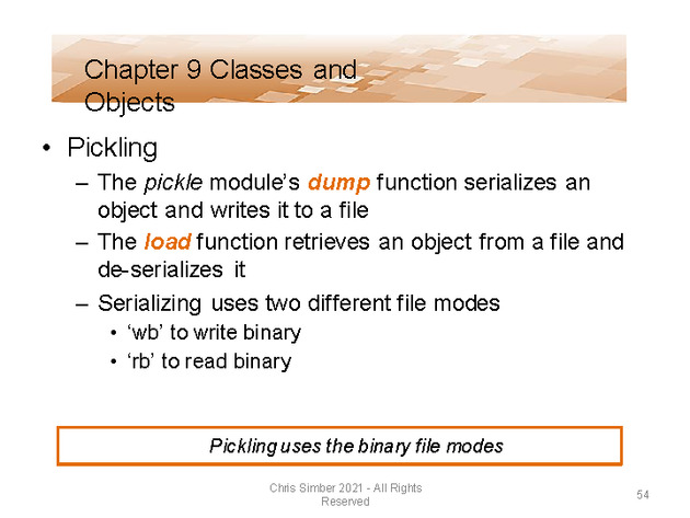 Computer Programming Python Lecture - Classes and Objects (Ch. 9) - Slide 54