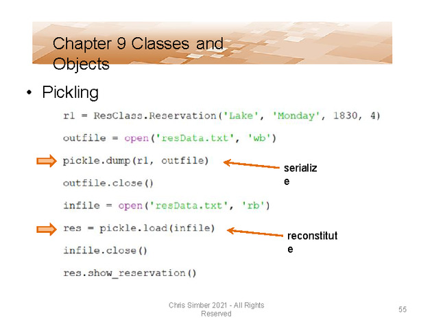 Computer Programming Python Lecture - Classes and Objects (Ch. 9) - Slide 55
