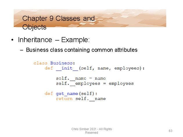 Computer Programming Python Lecture - Classes and Objects (Ch. 9) - Slide 63