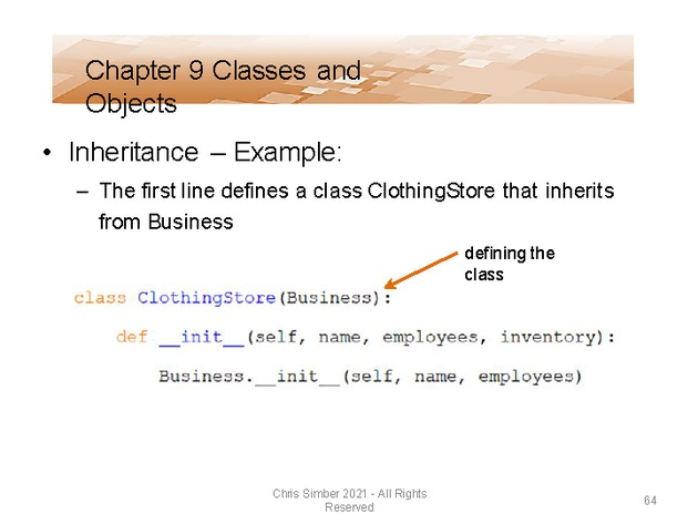 Computer Programming Python Lecture - Classes and Objects (Ch. 9) - Slide 64