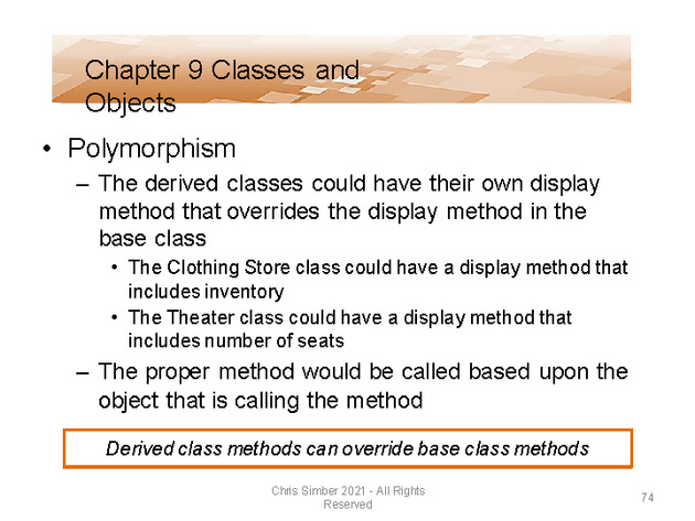 Computer Programming Python Lecture - Classes and Objects (Ch. 9) - Slide 74