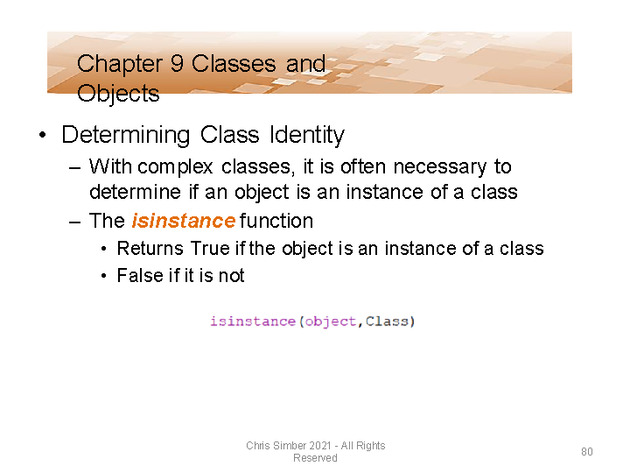 Computer Programming Python Lecture - Classes and Objects (Ch. 9) - Slide 80