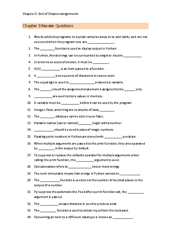 Computer Programming Python - Chapter 3 - Assignment - 
