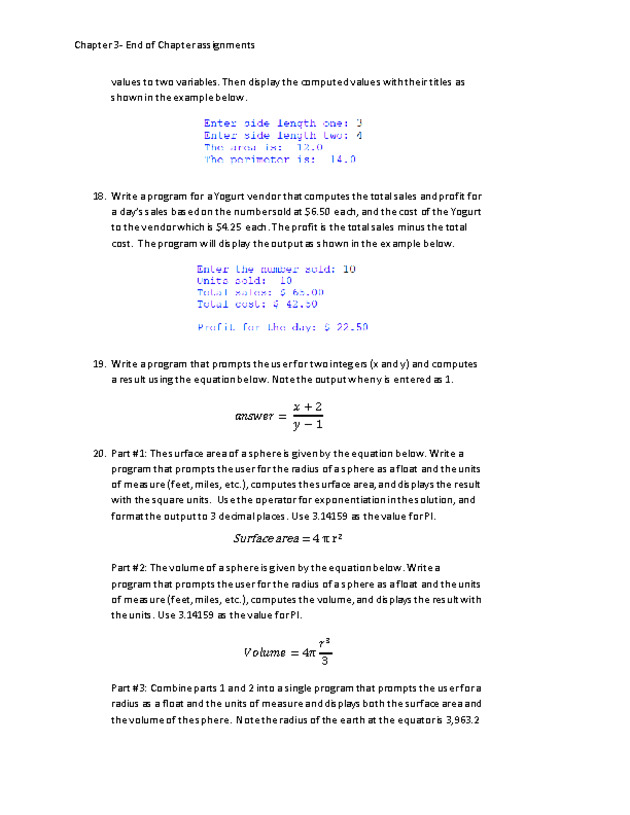 Computer Programming Python - Chapter 3 - Assignment - 