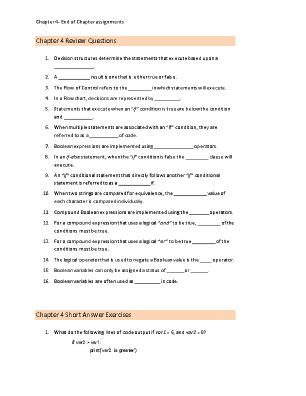 Computer Programming Python - Chapter 4 - Assignment - 