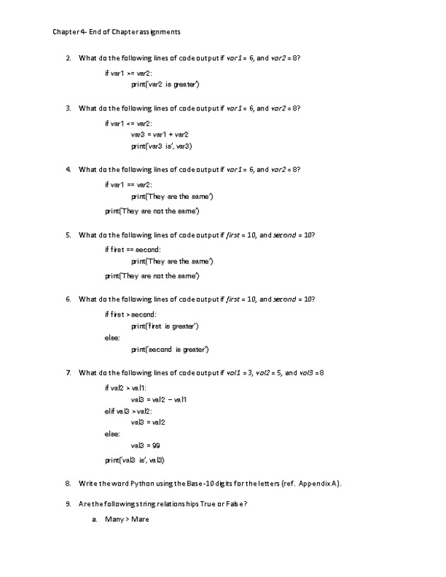 Computer Programming Python - Chapter 4 - Assignment - 