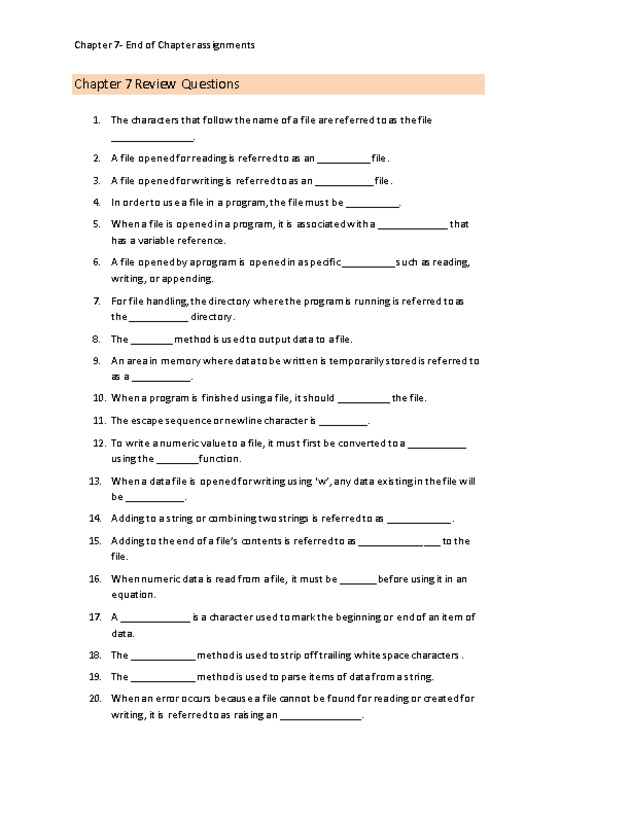 Computer Programming Python - Chapter 7 - Assignment - 