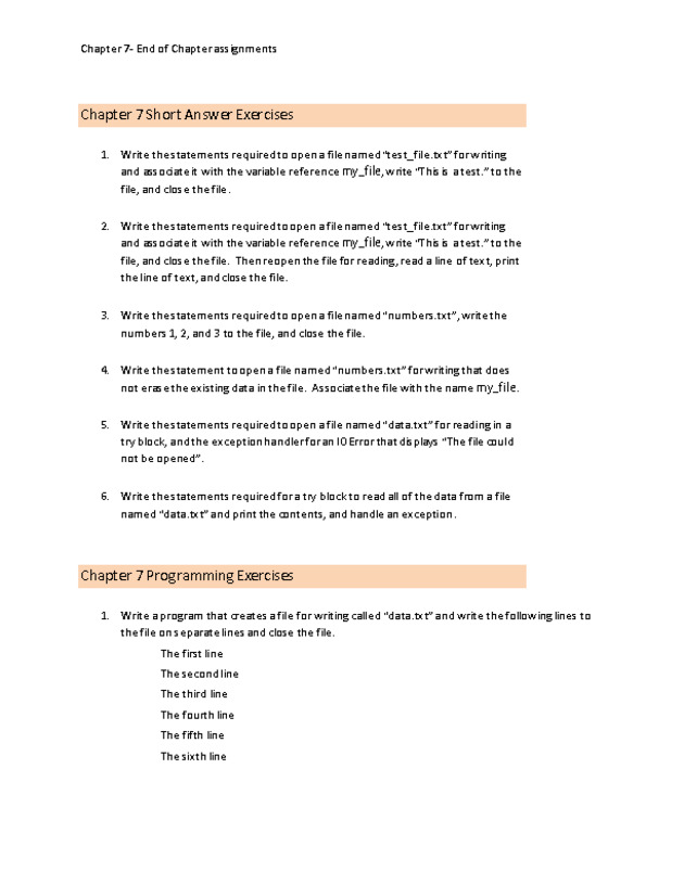 Computer Programming Python - Chapter 7 - Assignment - 
