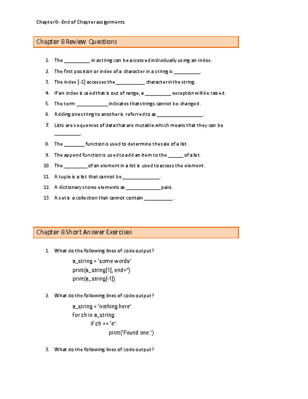 Computer Programming Python - Chapter 8 - Assignment - 